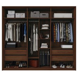 Guarda Roupa Grande Casal 6 Portas 4 Gavetas Marrom Next - 5