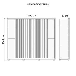 Guarda Roupa Grande Casal 6 Portas 4 Gavetas Marrom Next - 7