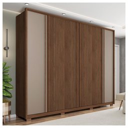 Guarda Roupa Grande Casal 6 Portas 4 Gavetas Marrom Next - 2