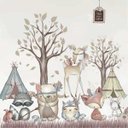 Ver imagem 1 de Papel De Parede Painel Animais Da Tribo Floresta