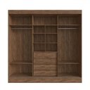 Ver imagem 2 de Guarda Roupa Casal Michigan 3 Portas 4 Gavetas 100% MDF com Espelho Castanho/Preto