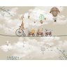 Papel De Parede Infantil Safari Trenzinho Balões Verde - 2