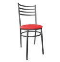 Ver imagem 1 de Cadeira de Jantar em Metal para Cozinha Lanchonetes Restaurantes Preta com Estofado Vermelho