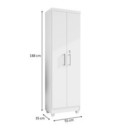 Armário Lavanderia Multiuso Isabela 2 Portas Branco - Saga Decor - 4
