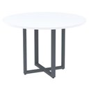 Ver imagem 1 de Mesa de Reunião Redonda P25 Pandin 110 Cm (largura) Tampo Mdp Branco Pé Aço Tubular Grafito