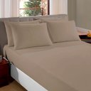 Ver imagem 1 de Jogo de Cama Queen Size 100% Algodão Liso 3pçs Creme de Avelã Vivaldi Sul Brasil