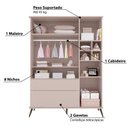 Ver imagem 3 de Guarda Roupa Infantil Melinda com 3 Portas - Rosa