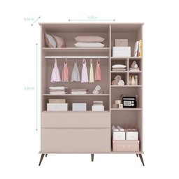 Guarda Roupa Infantil Melinda com 3 Portas - Rosa - 4
