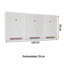 Ver imagem 3 de Armário Aéreo Cozinha em Aço Mirage New 3 Portas Branco - Telasul