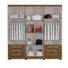 Guarda Roupa de Casal 6 Portas e 6 Gavetas com Espelho Durham Carvalho Off White - 2