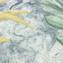 Ver imagem 4 de Papel de Parede Estampado Folhagem Azul e Verde com Glitter Vinilico Lavável+cola