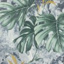 Ver imagem 2 de Papel de Parede Estampado Folhagem Azul e Verde com Glitter Vinilico Lavável+cola