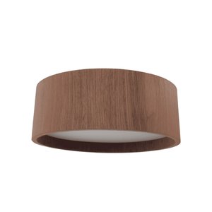 Lustre Plafon Madeira Ripado Redondo 40cm para Sala de Estar Sala de Jantar Cor Imbuia