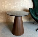 Ver imagem 2 de Mesa Cone Lateral Base Imbuia Rajado Tampo 51 cm Laca Preta - Marrom