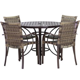 Mesa e Cadeiras Ascoli Para Jardim, Área externa, Churrasqueira Trama Original - 1
