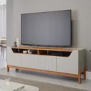 Ver imagem 2 de Rack Bancada Moema 100% MDF 4 Portas e 2 Prateleiras Design Moderno - Off White