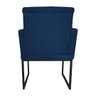Kit 02 Poltronas Klara Base Ferro Preto Suede - Estopar Kit Klara Base Preta Suede Azul Marinho - 5