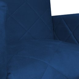 Kit 02 Poltronas Klara Base Ferro Preto Suede - Estopar Kit Klara Base Preta Suede Azul Marinho - 6