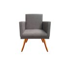 Ver imagem 2 de Kit 2 Poltronas Decorativa Nina Suede Cinza Pés Madeira Mz Decor