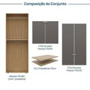 Ver imagem 3 de Módulo 70x180 4 Portas 1 Kit Prateleira Frame CabeCasa MadeiraOriginals