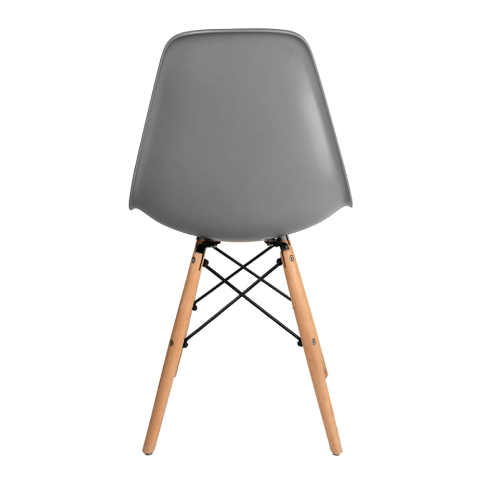 Conjunto com 4 Cadeiras Eames Cinza - Base Madeira Natural - 5