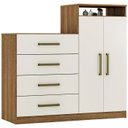 Ver imagem 1 de Comoda Sapateira 2 Portas 4 Gavetas 4270 Amendola Off White Demobile