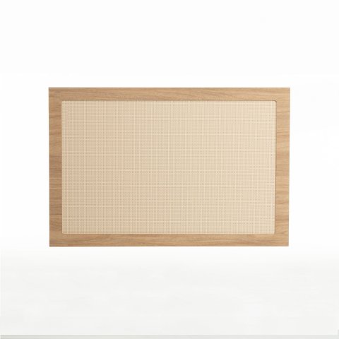 Cabeceira Solteiro Kaya com Telinha Rattan Madeira MDF 90cm x 60cm Tauari  Casavee