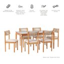 Ver imagem 6 de Conjunto Sala de Jantar 1 Mesa 160cm Tampo Laminado com Vidro e 6 Cadeiras Corda Florença