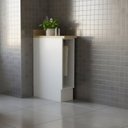 Ver imagem 1 de Balcão Nicho com Tampo e com Rodapé Cozinha 20cm TM4309 MDF Grazi Branco/Carvalho Tropical