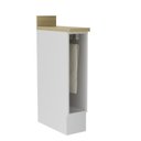 Ver imagem 2 de Balcão Nicho com Tampo e com Rodapé Cozinha 20cm TM4309 MDF Grazi Branco/Carvalho Tropical
