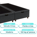 Ver imagem 2 de Cama Box Bau King Blindado Nature Cinza 193x203