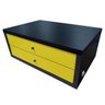Suporte Monitor 2 Gavetas com Chave Preto Amarelo Auto Brilh - 2