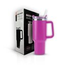 Ver imagem 1 de Copo Térmico Grande 1200ml Aço Inox Parede Dupla com Canudo para Bebidas Quentes e Frias (pink)