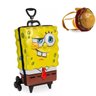Mochila Escolar Rodinha Bob Esponja 3D + Lancheira + Estojo Duplo - MaxToy - Amarelo - 3