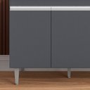 Ver imagem 5 de Balcão de Cozinha com Pia Inox 120cm 3 Portas Manu Cinza - Ajl Móveis