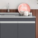 Ver imagem 6 de Balcão de Cozinha com Pia Inox 120cm 3 Portas Manu Cinza - Ajl Móveis