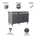 Ver imagem 3 de Balcão de Cozinha com Pia Inox 120cm 3 Portas Manu Cinza - Ajl Móveis