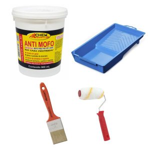 Anti Mofo 900ml + Bandeja Plastica + Pincel 2 Pol + Rolo 9cm
