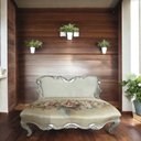 Ver imagem 2 de Namoradeira Prateado com Estofado Bege Florido - 77x134x60cm
