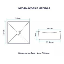 Cuba de Apoio Quadrada Branca 34cm Moana Mondialle Peq. Def - Itapua - 10