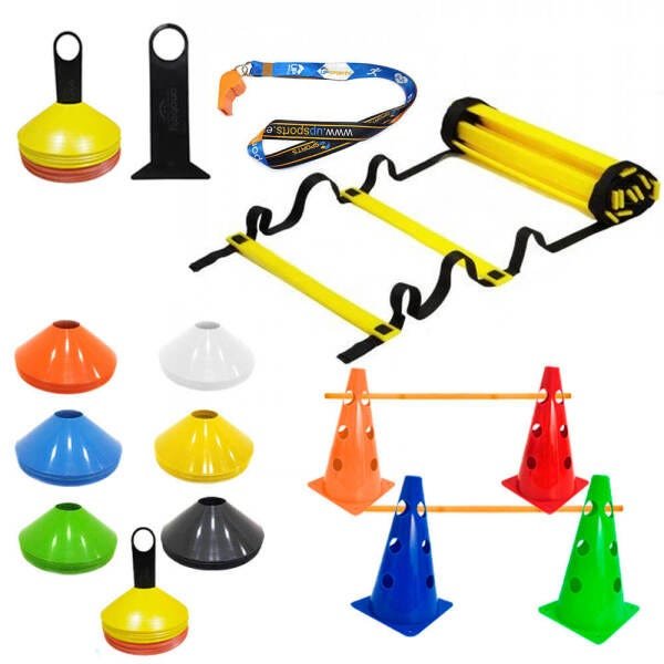Kit para Treinamento Funcional - Escada + 10 Cones + 10 Chapeu - Chápeu Amarelo - Cone Colorido - 1