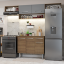 Ver imagem 1 de Armário de Cozinha Completa 225cm Rustic/Cinza Emilly Madesa 01XA