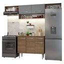 Ver imagem 2 de Armário de Cozinha Completa 225cm Rustic/Cinza Emilly Madesa 01XA