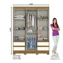 Ver imagem 3 de Guarda Roupa Casal B55 Nature Off White – Briz Móveis