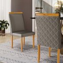 Ver imagem 5 de Kit com 2 Cadeiras Agnes Madeira Maciça Estofadas para Mesa de Jantar Veludo Chumbo 109