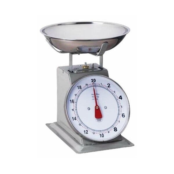 Balança de Cozinha Analogica Vintage de Mesa e Bancada com Bandeja em Aco Inoxidavel Ate 20kg - 3