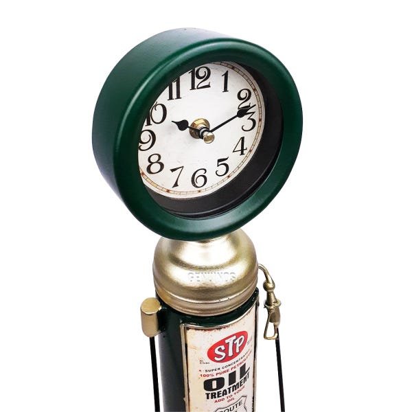 Relógio Em Metal Bomba de Gasolina Vintage Miniatura 38 cm - 3