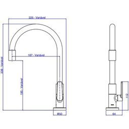 Torneira de Mesa para Cozinha Motion Deca Preto/Cromado - 8