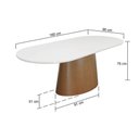 Ver imagem 5 de Mesa de Jantar Roma Oblongo 6 Lugares Retangular MDF Branco com Vidro Off-White