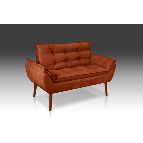 Namoradeira Decorativa Opala Suede Terracota- Rv Decora
